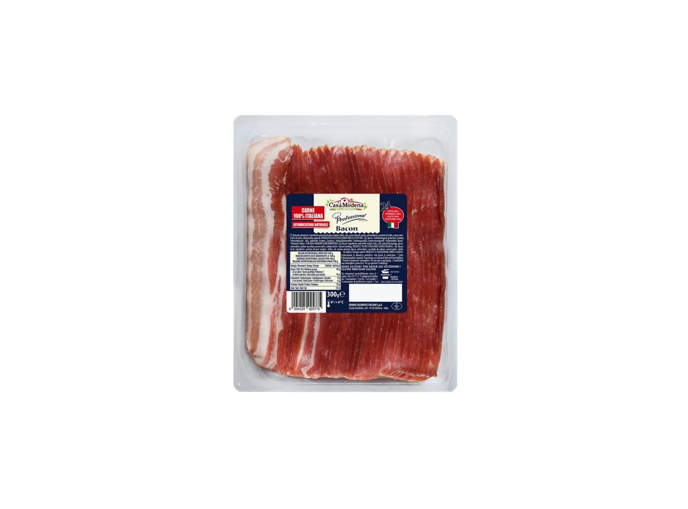 BACON PREAFFETTATO 100% ITALIANO G.300X7