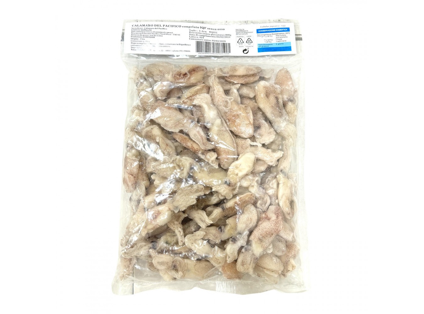 CALAMARI S/PENNA IQF 3/6CM PZ6X800GR