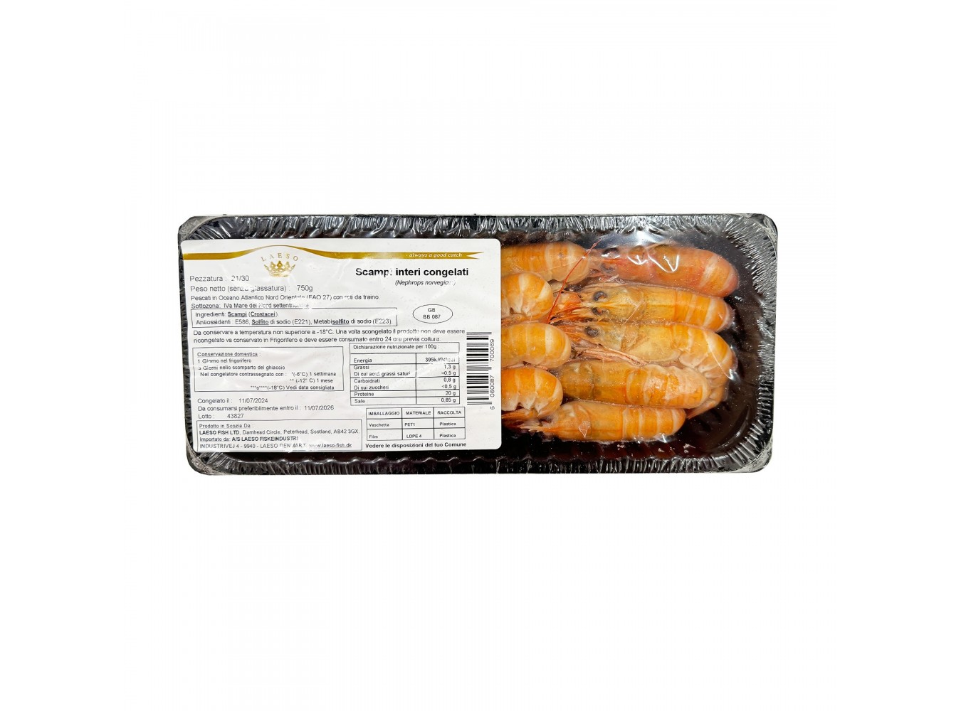 SCAMPI INTERI LAESO 08/12 SCO. PZ6X750GR