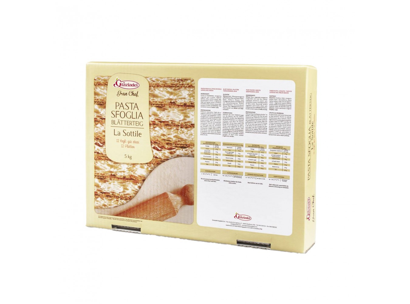 PASTA SFOGLIA STESA MARGARINA       KG.5