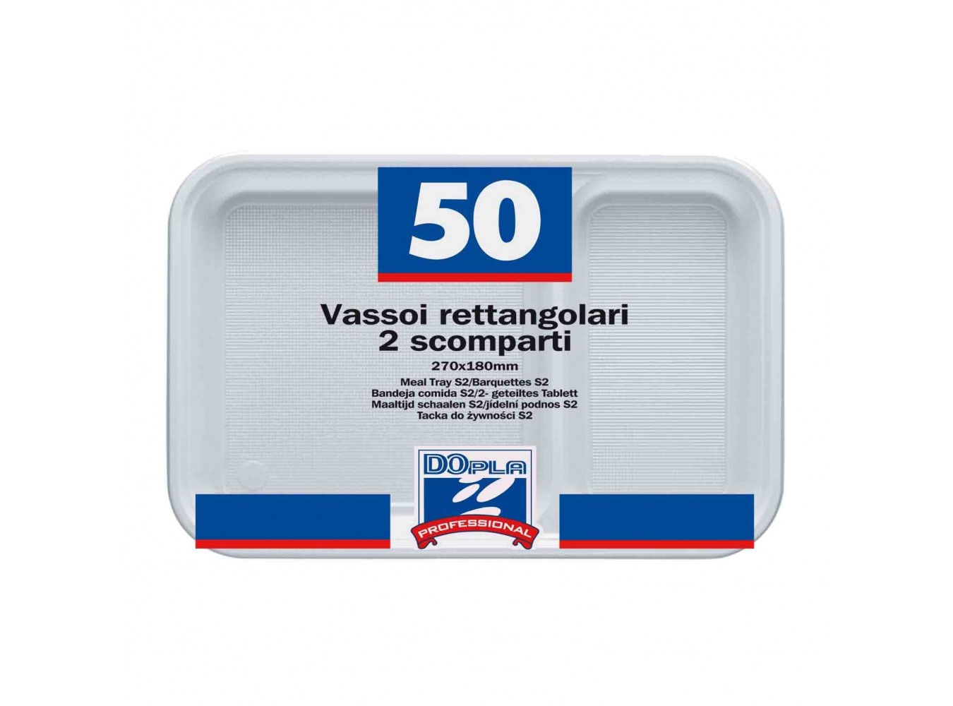 VASSOI 2 SCOMPARTI 27X18         PZ.50X6