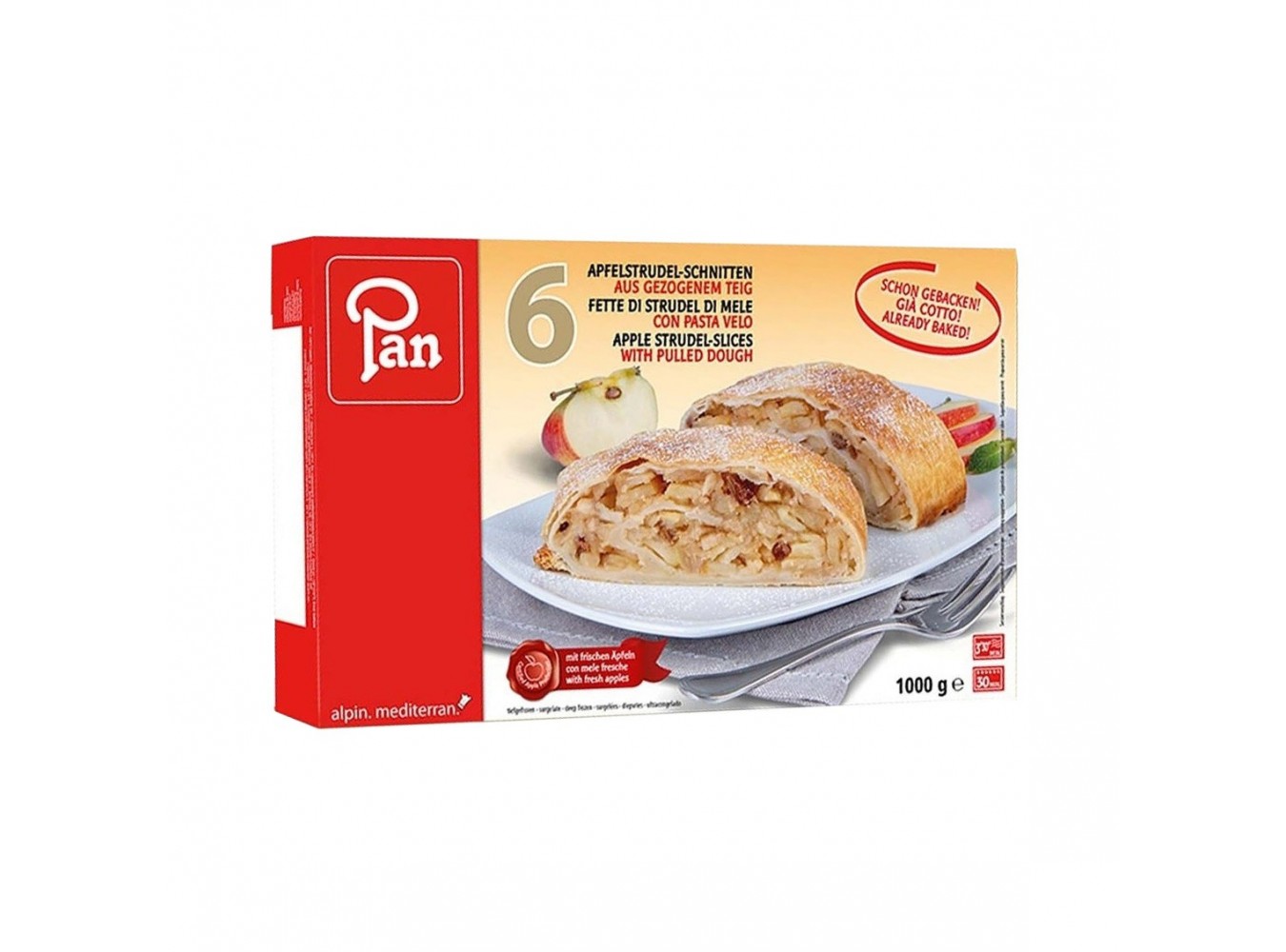 STRUDEL  MELE COTTO 6 PEZZI PAN GR1000X6