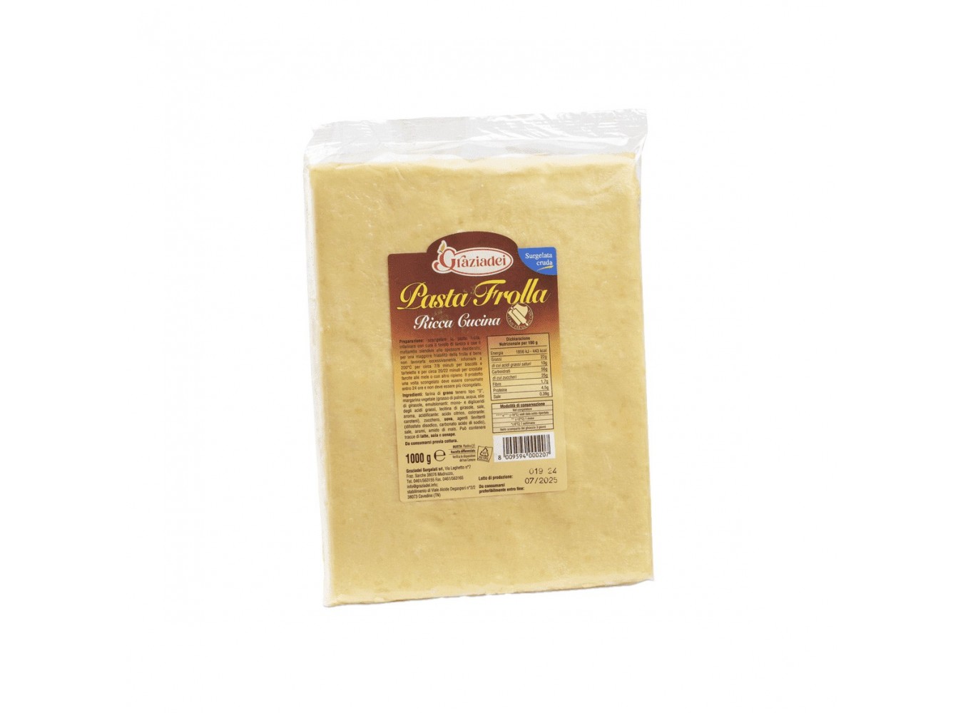 PASTA FROLLA PANETTO              KG.1X6