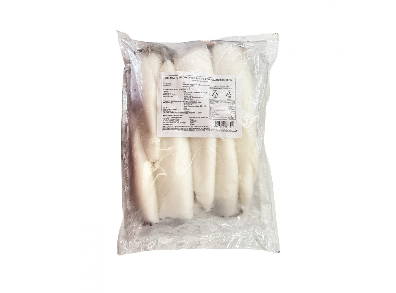 CALAMARI PULITI U-5 BLOCCO INDIA PZ6X2KG