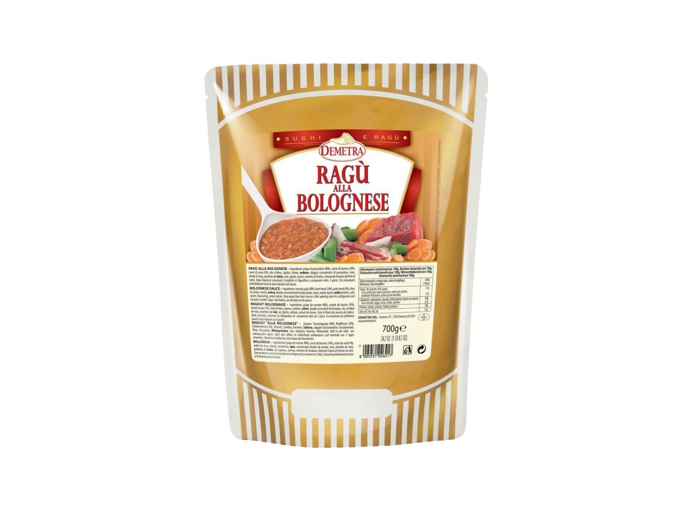 RAGU BOLOGNESE DEMETRA          GR.700X6